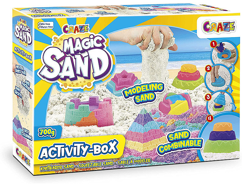 Craze Magic Sand Studio | 900 G De Arena Mágica En 6 Colores | 9 Moldes + Accesorios | Antibacteriana | No Se Seca | Sin BPA