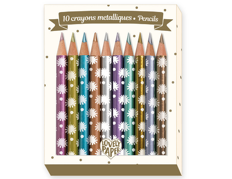 Djeco Kreativ Mini Farbstifte Metallic Chichi 10Teile | Farbe & Kreide