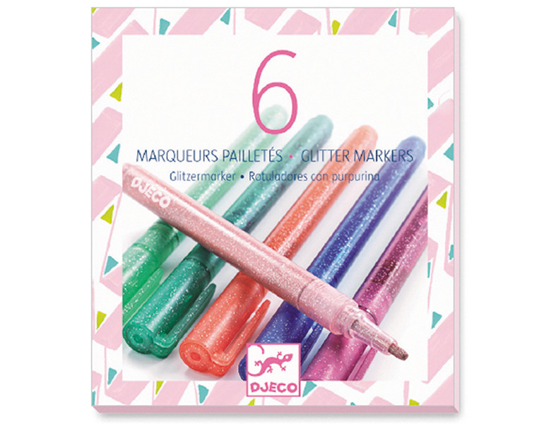 Djeco Kreativ Glitzer Marker Sweet 6Teile