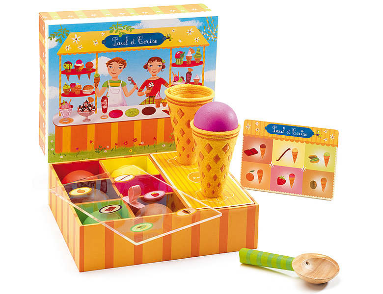 Djeco Süßigkeiten-Rollenspiel Set – 12-teiliges Obst & Gemüse Aus Weichem Kunststoff Für Kinder Ab 4