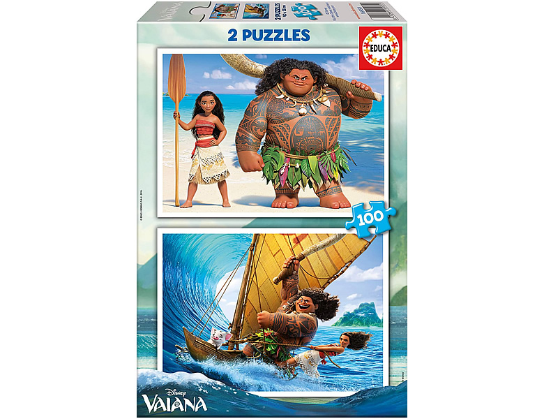 Educa Puzzle Disney Princess Vaiana 2x100 | Mehrfach-Puzzle