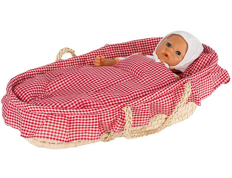 Goki Puppenwelt Puppentragekorb mit Bettzeug Puppenzubehör