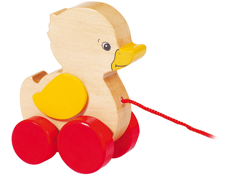 Vilac Holz Ente Zum Schieben - Buntes Kinderspielzeug Ab 2 Jahren