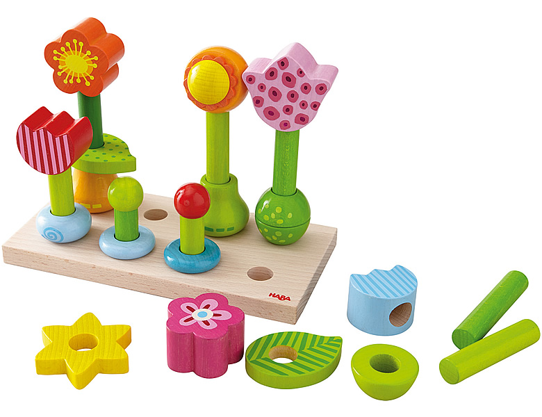 HABA Kleinkind Steckspiel Blumengarten Stecken & Sortieren