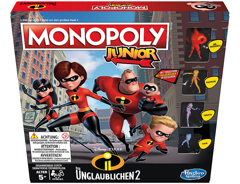 Hasbro Gaming Monopoly Junior Die Unglaublichen