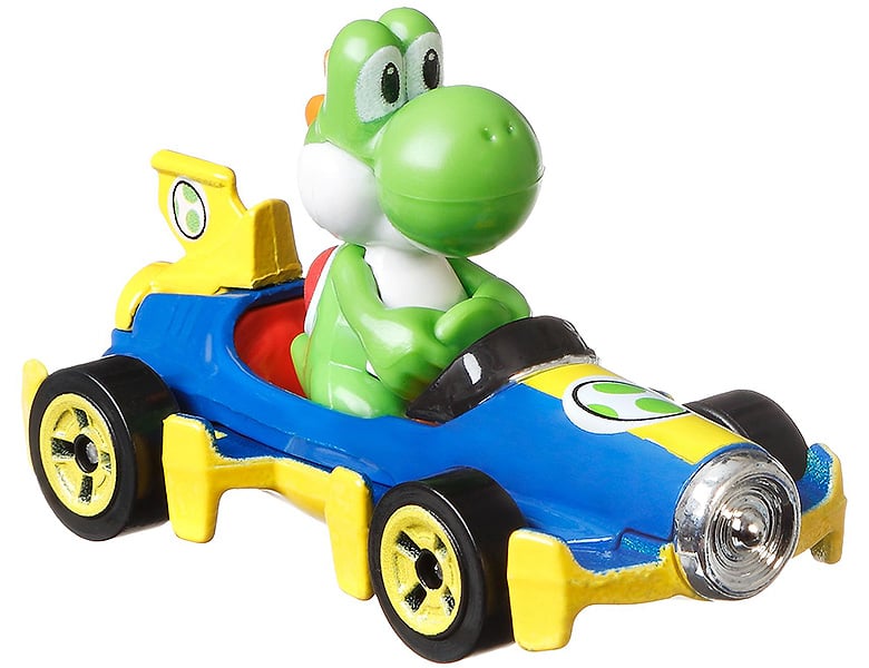 Hot Wheels Super Mario Mario Kart Replica DieCast Yoshi Mach 8 164