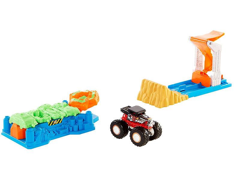 Hot Wheels Monster Trucks Startrampen-Crash 1:64 | Rennbahn Sets