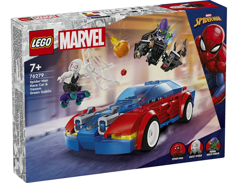 LEGO Marvel Super Heroes Spiderman Spider-Mans Rennauto & Venom Green  Goblin 76279