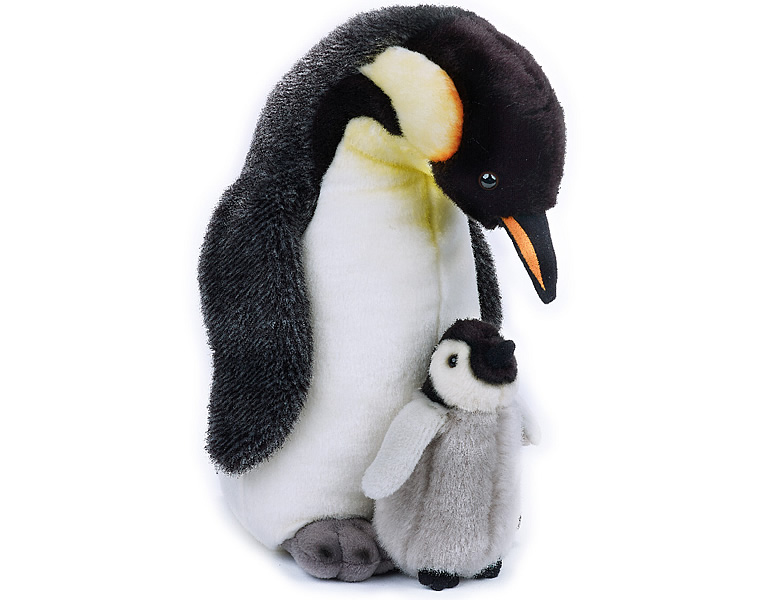 Lelly Plüsch National Geographic Pinguin mit Baby 35cm | Meerestiere Plüsch