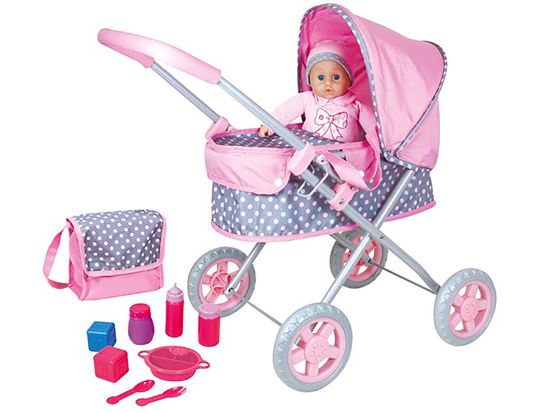 Peppa Pig Tandemkinderwagen In Rosa - Faltbarer Puppenwagen Für Zwei Puppen Bis 45 Cm Mit Praktischem Stauraum