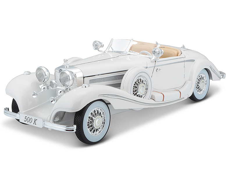 Maisto Modellauto 1:18 Mercedes 500 K Roadster Maharadscha 1936 weiß