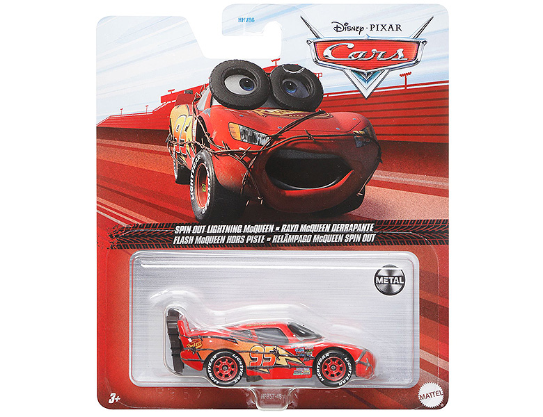 Mattel Disney Cars Spin Out Lightning McQueen 1:55