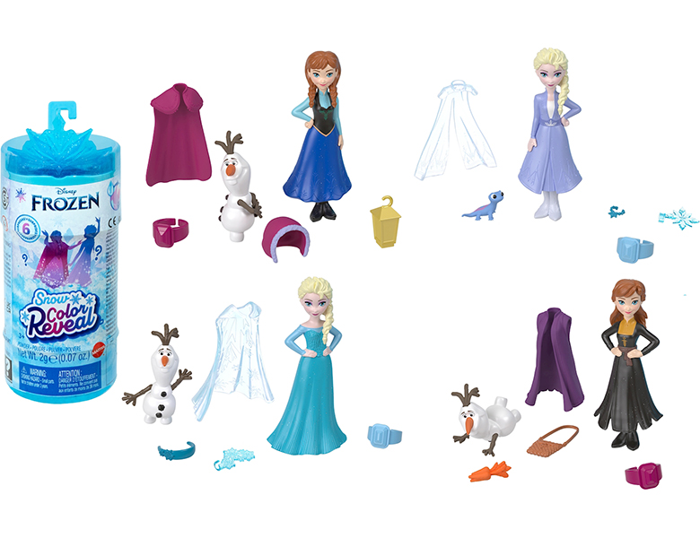 Mattel Disney Frozen Snow Color Reveal Puppe mit 6 Überraschungen |  Modepuppen