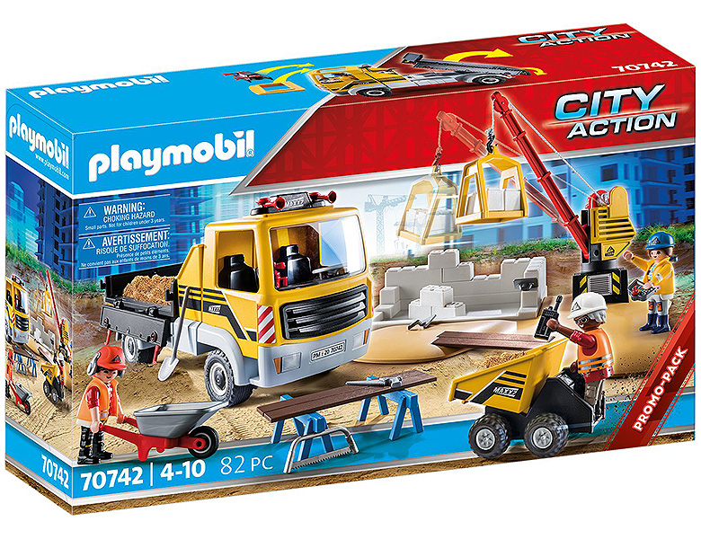 PLAYMOBIL City Action Baustelle mit Kipplaster 70742