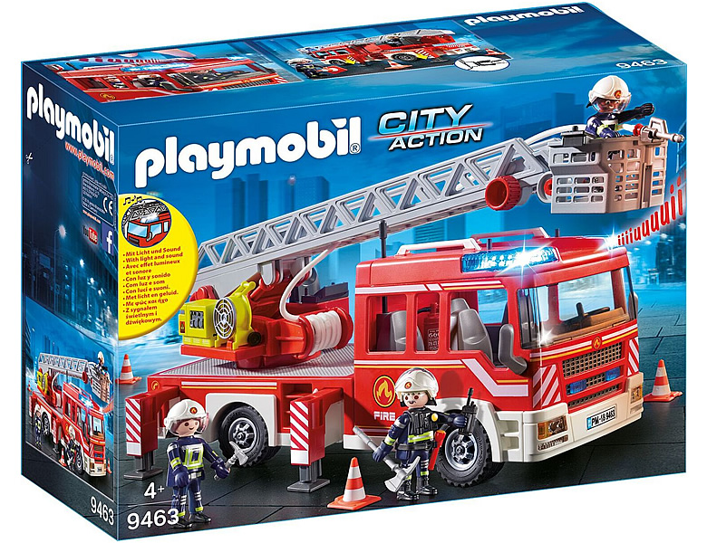 Playmobil Feuerwehrmänner+Löschpumpe Feuerwehr-Figuren Motorrad Feuerwehrleute 