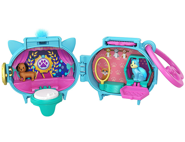 Polly Pocket Steckspass Tiere MiniSchatulle Hund & Katze Spielesets