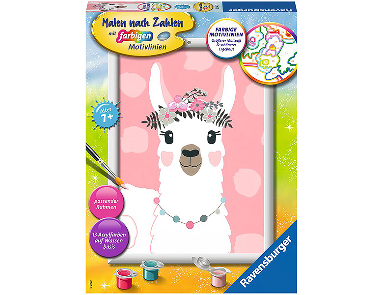 Ravensburger Malen nach Zahlen Farbige Motivlinien No Drama Lama. vorherige...