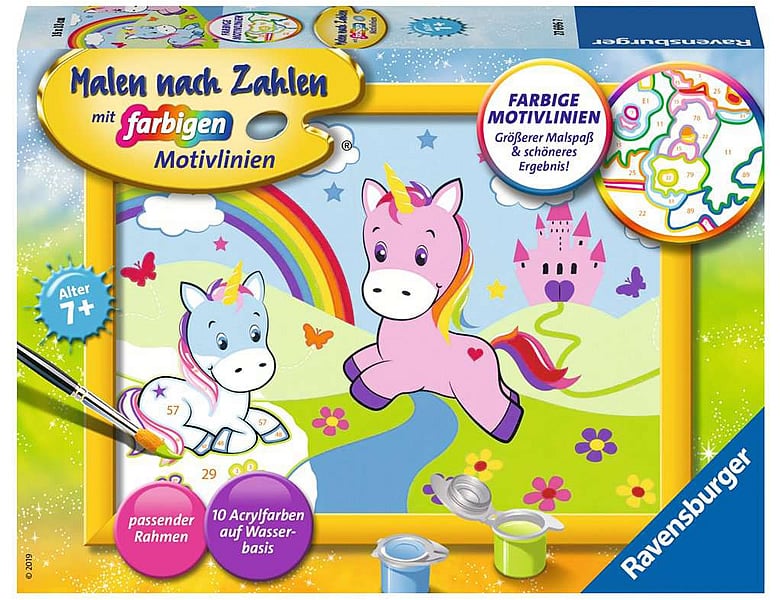 Ravensburger Malen nach Zahlen Farbige Motivlinien Traumhafte Einhornwelt