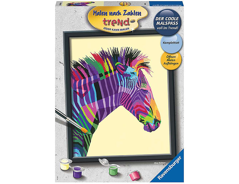 Ravensburger Malen nach Zahlen trend Buntes Zebra