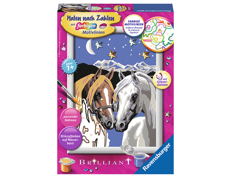 Ravensburger Malen nach Zahlen Farbige Motivlinien Pferdeliebe