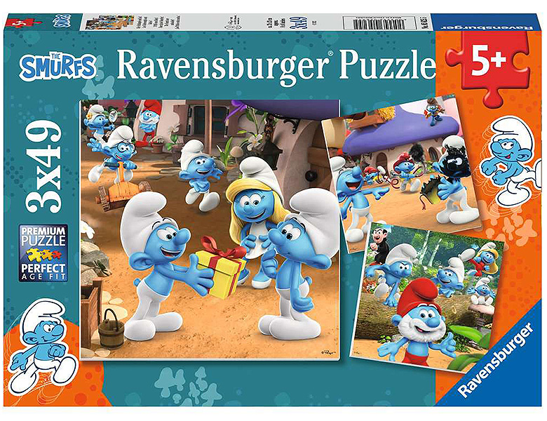 Ravensburger Puzzle Die Schlümpfe sind los 3x49 MehrfachPuzzle