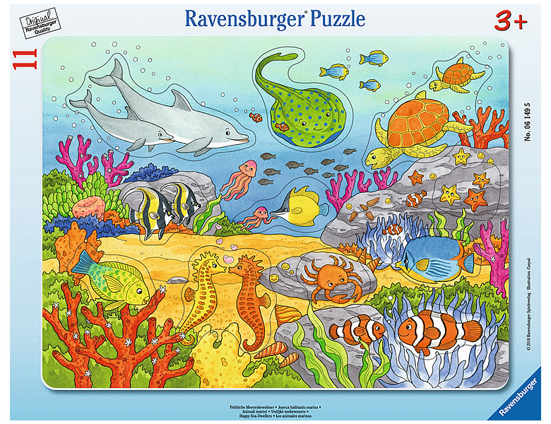 Ravensburger Puzzle Frhliche Meeresbewohner 11Teile | Rahmenpuzzle