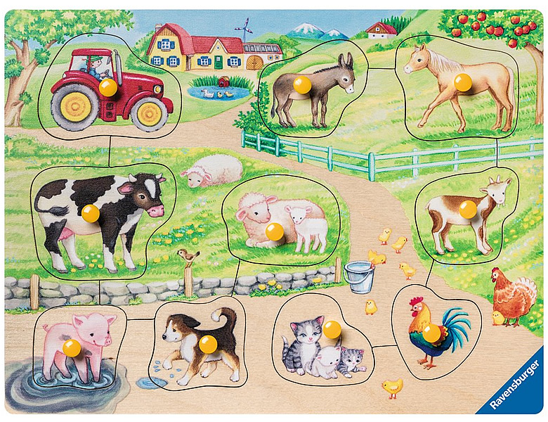 Ravensburger Puzzle Morgens auf dem Bauernhof 10Teile | Kleinkind-Puzzle
