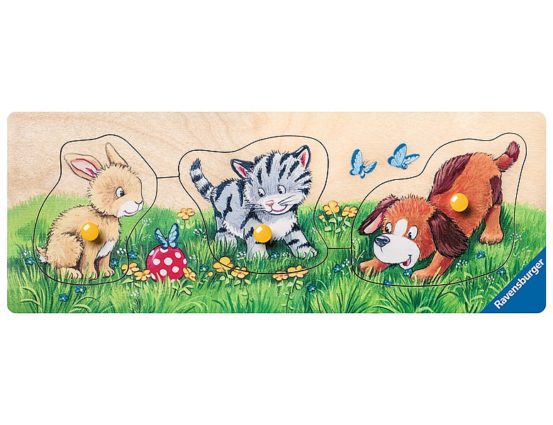 Ravensburger Puzzle Niedliche Tierkinder 3Teile Holzpuzzle