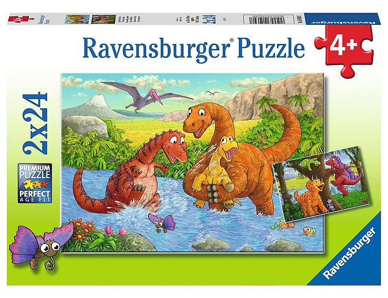 Ravensburger Puzzle Spielende Dinos 2x24 MehrfachPuzzle