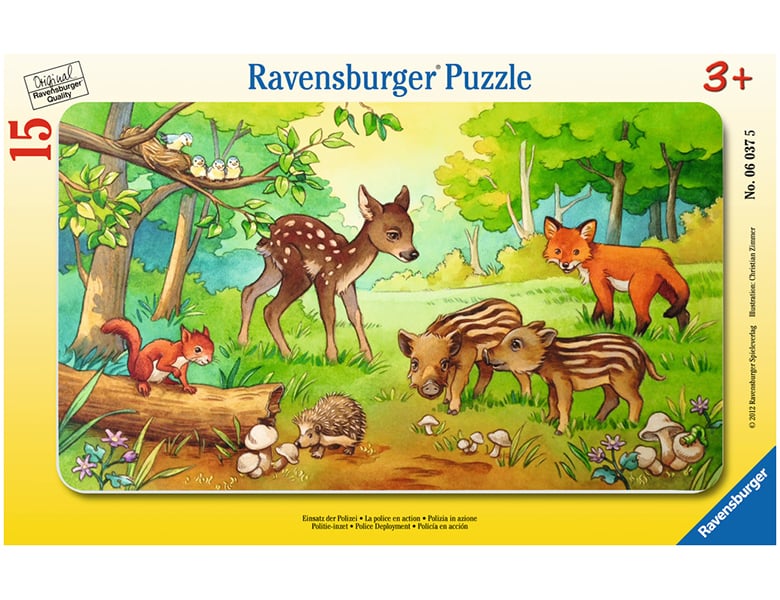Ravensburger Rahmenpuzzle Tierkinder des Waldes 15Teile