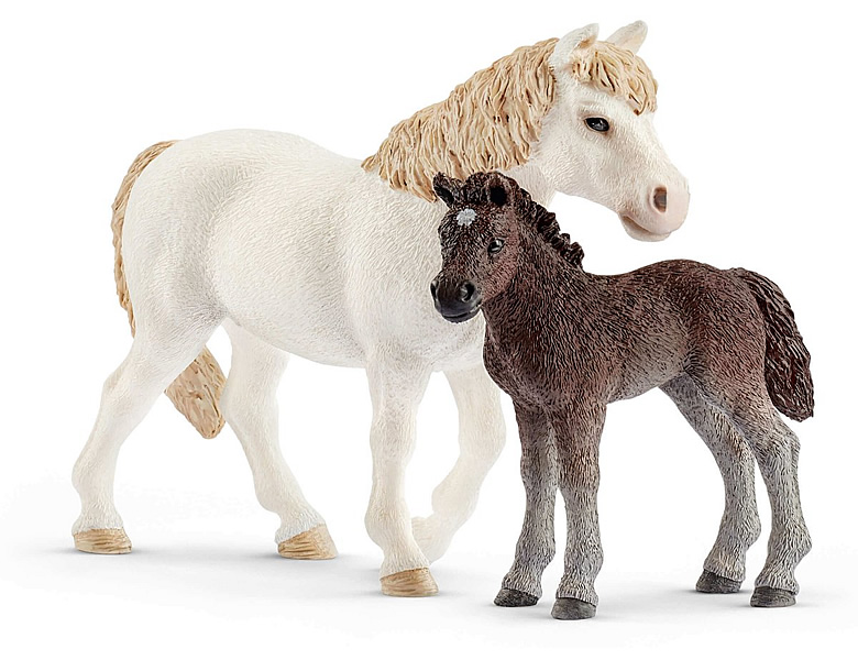 Schleich Farm World Pony Stute Und Fohlen Pferde