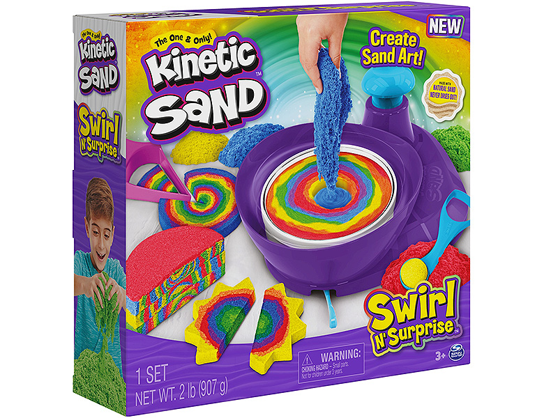 Spin Master Kinetic Sand Swirl n' Surprise 4 Farben 907g