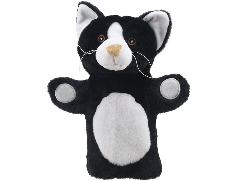 The Puppet Company Puppet Buddies Handpuppe Katze Schwarz/Weiss 25cm | Handpuppen