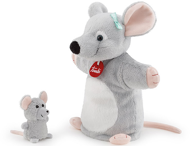 Trudi Handpuppen Maus mit Baby 26cm
