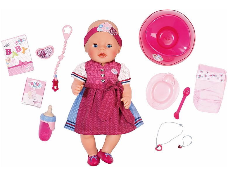 Zapf Creation Baby Born Mädchen Interactive Im Dirndl 43cm Babypuppen